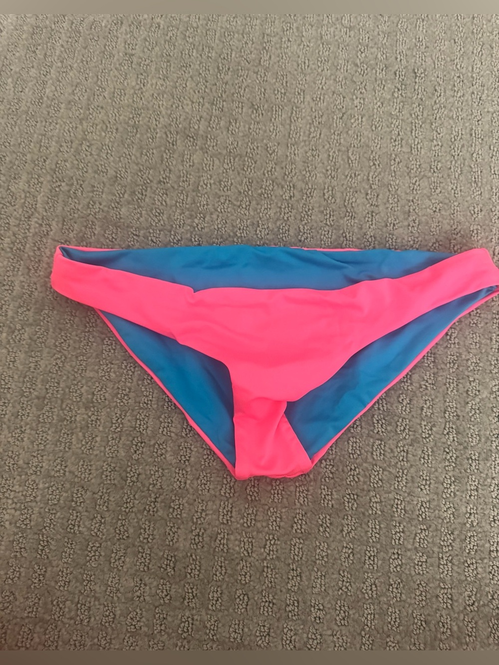 Vitamin A Reversible Bikini Bottom in Hot Pink and Blue